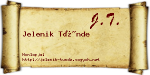 Jelenik Tünde névjegykártya